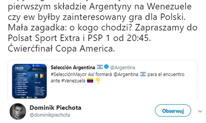 Piłkarz z wyjściowej XI Argentyny mógł grać dla Polski! :D